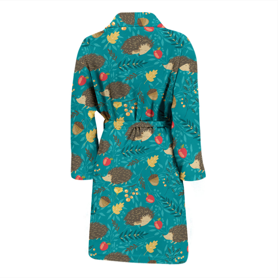 Hedgehog Pattern Print Design 01 Men's Bathrobe