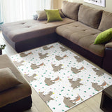 Cute Rhino Pattern Background Area Rug