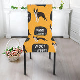 Boston Terrier Design Pattern Dining Chair Slipcover