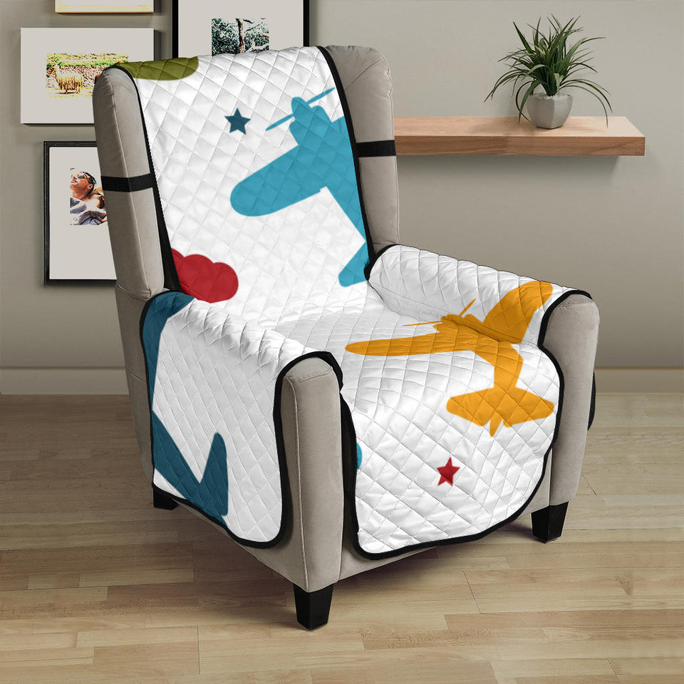 Airplane star cloud colorful Chair Cover Protector