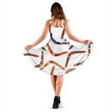 Boomerang Australian Aboriginal Ornament Pattern Sleeveless Midi Dress