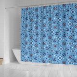 Anchors Rudder Compass Star Nautical Pattern Shower Curtain Fulfilled In US
