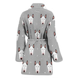 Bull Terrier Pattern Print Design 05 Women's Bathrobe