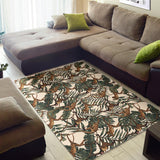 Monkey Tropical Leaves Background Area Rug