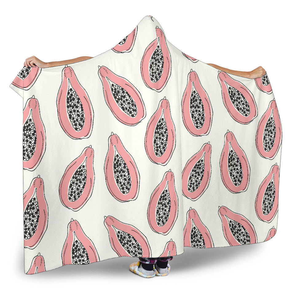 Papaya Pattern Hooded Blanket