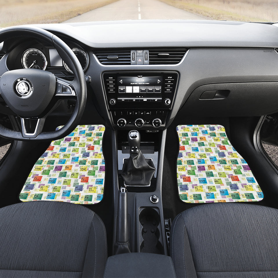 Chemistry Periodic Table Pattern Print Design 05 Front and Back Car Mats