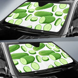 Cucumber Whole Slices Pattern Car Sun Shade
