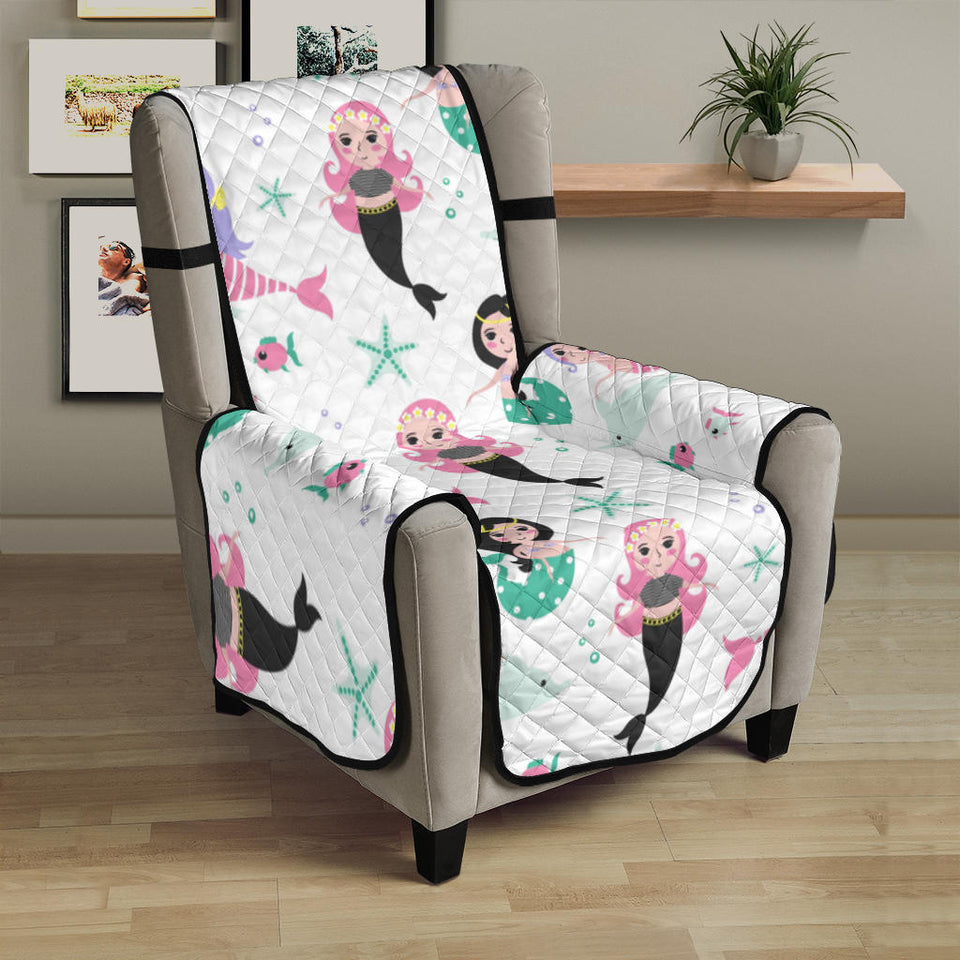 cute mermaid dolphin fish starfish pattern Chair Cover Protector