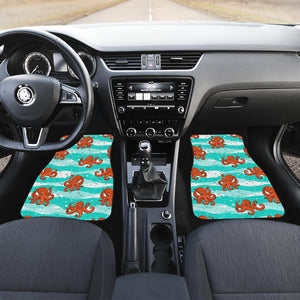 Octopuses Sea Wave Background Front Car Mats