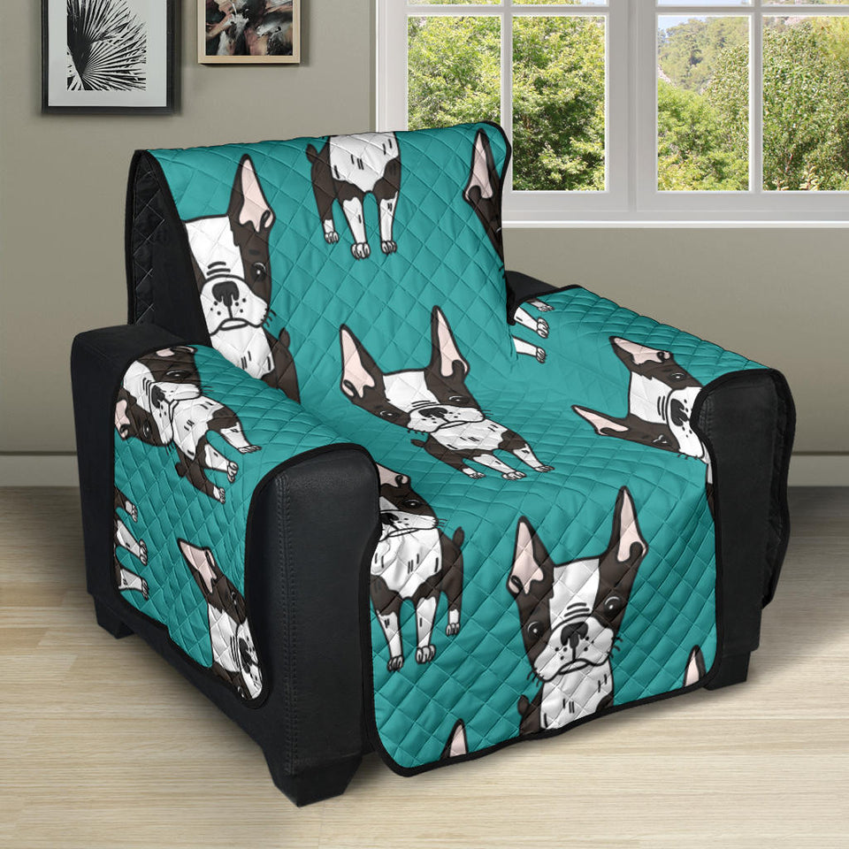 Hand drawn boston terrier dog pattern Recliner Cover Protector