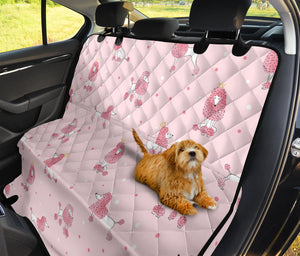 Poodle Dog Pink Color Theme Dog Car Seat Covers