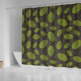 Hop Pattern Black Background Shower Curtain Fulfilled In US