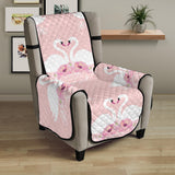 White swan and flower love pattern Chair Cover Protector