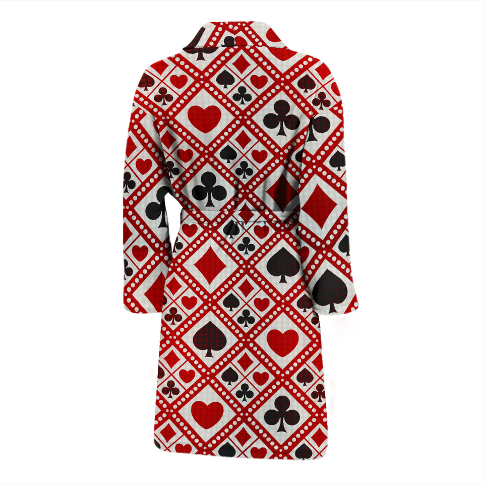 Casino Cards Suits Pattern Print Design 03 Men's Bathrobe