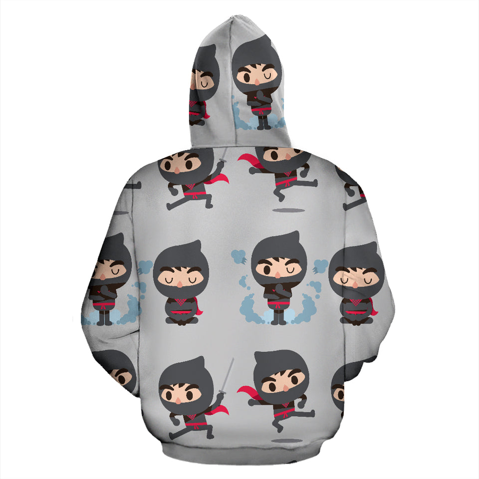 Cute Ninja Pattern Zip Up Hoodie