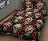 Red snake skull pattern Quilt Bed Set