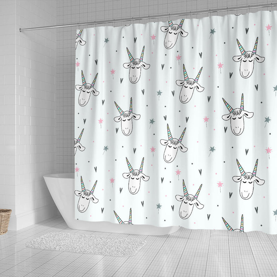 Cute Goat Design Pattern Shower Curtain Fulfilled In US