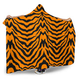 Bengal Tigers Skin Print Pattern Hooded Blanket