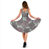 Spider Web Cobweb Design Color Pattern Sleeveless Midi Dress