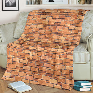 Brick Printed Pattern Print Design 04 Premium Blanket