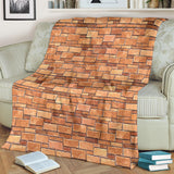Brick Printed Pattern Print Design 04 Premium Blanket