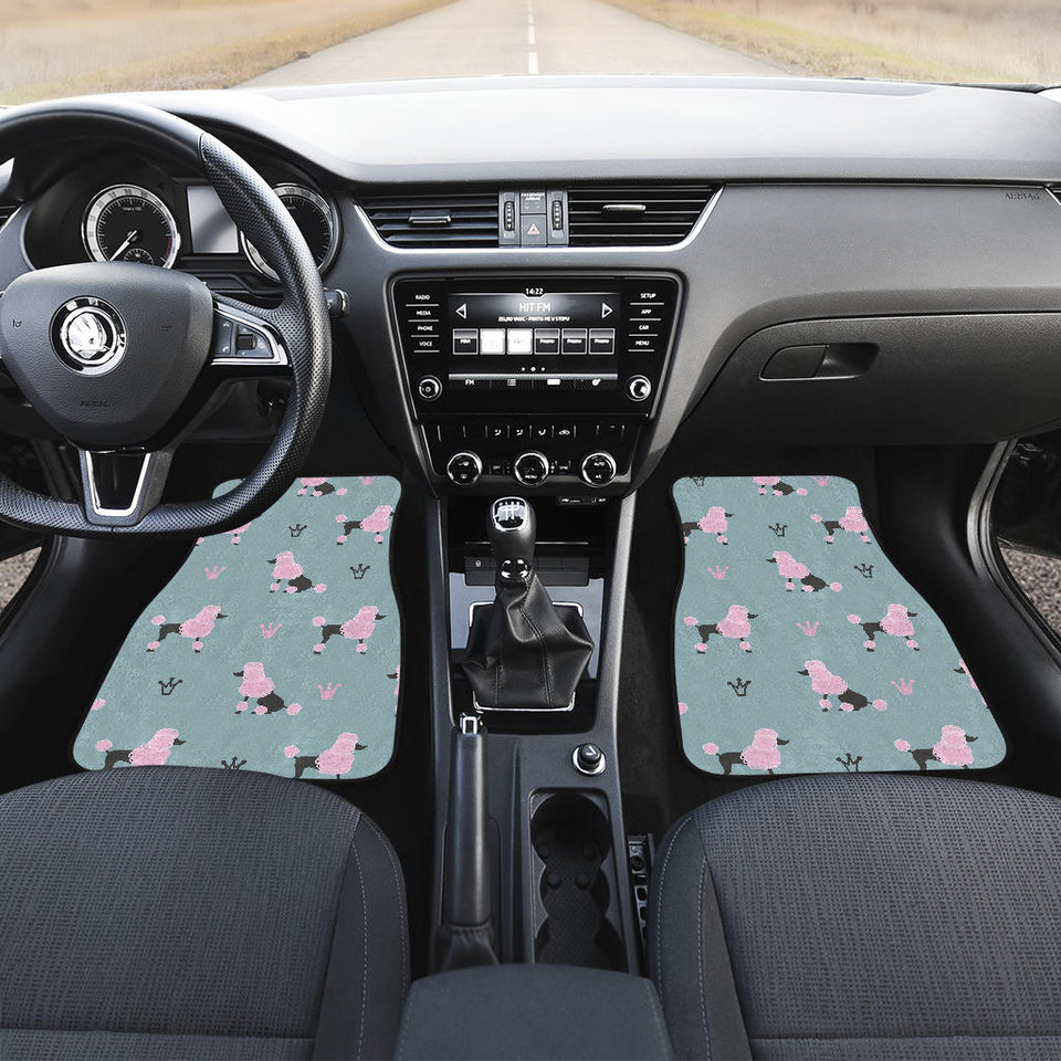 Poodle Dog Pattern Front And Back Car Mats