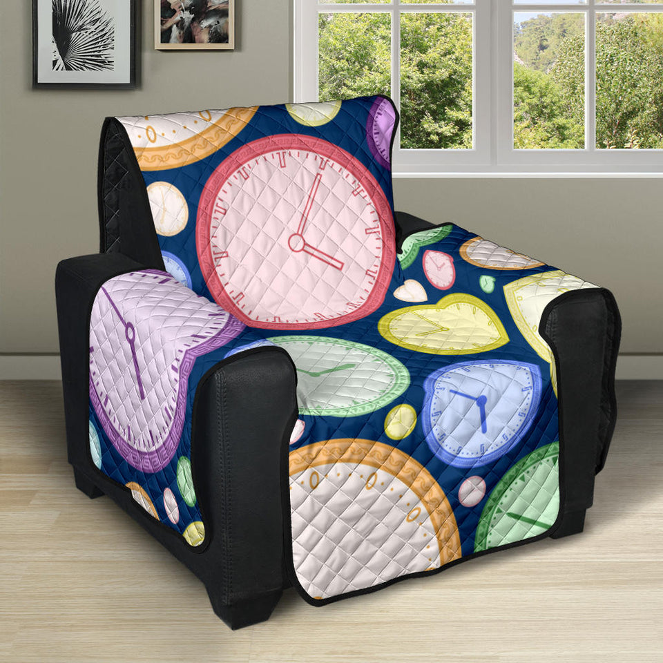 Colorful clock background Recliner Cover Protector