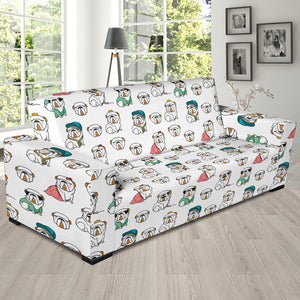 English Bulldog Pattern Print Design 03 Sofa Slipcover