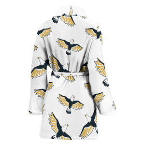 Eagle Pattern Print Design 03 Women's Bathrobe