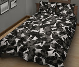 Crow illustration pattern Quilt Bed Set