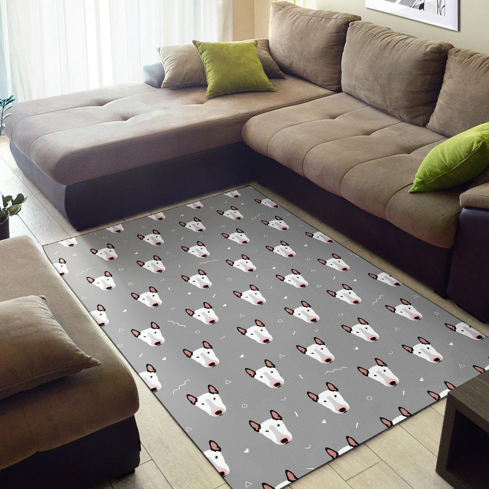 Bull Terrier Pattern Print Design 05 Area Rug
