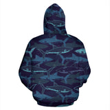 Shark Pattern Zip Up Hoodie