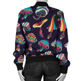 Colorful Mushroom Pattern Women'S Bomber Jacket