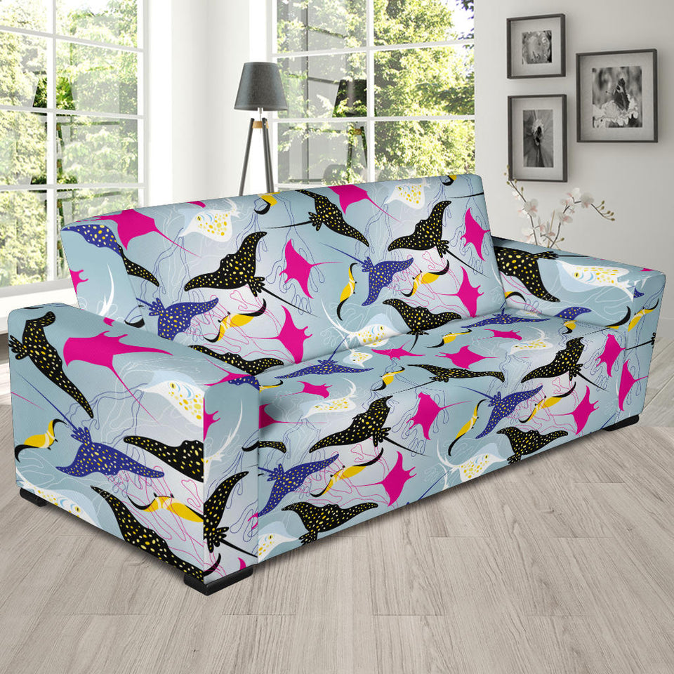 Stingray Pattern Print Design 01  Sofa Slipcover