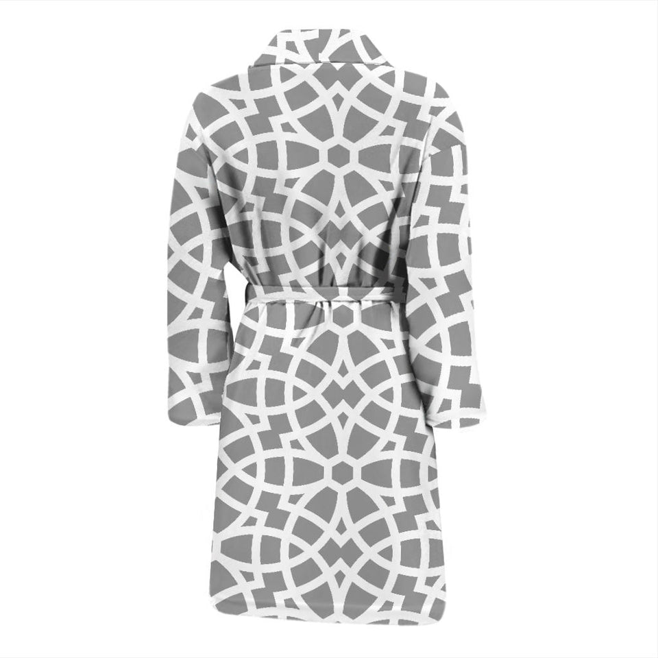 Arabic Gray Pattern Men'S Bathrobe