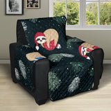 Cute sloths sleeping christmas ball santa hat pattern Recliner Cover Protector