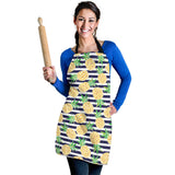 Pineapples Pattern Striped Background Adjustable Apron