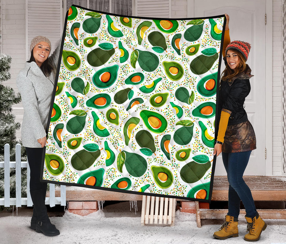 Avocado Design Pattern Premium Quilt