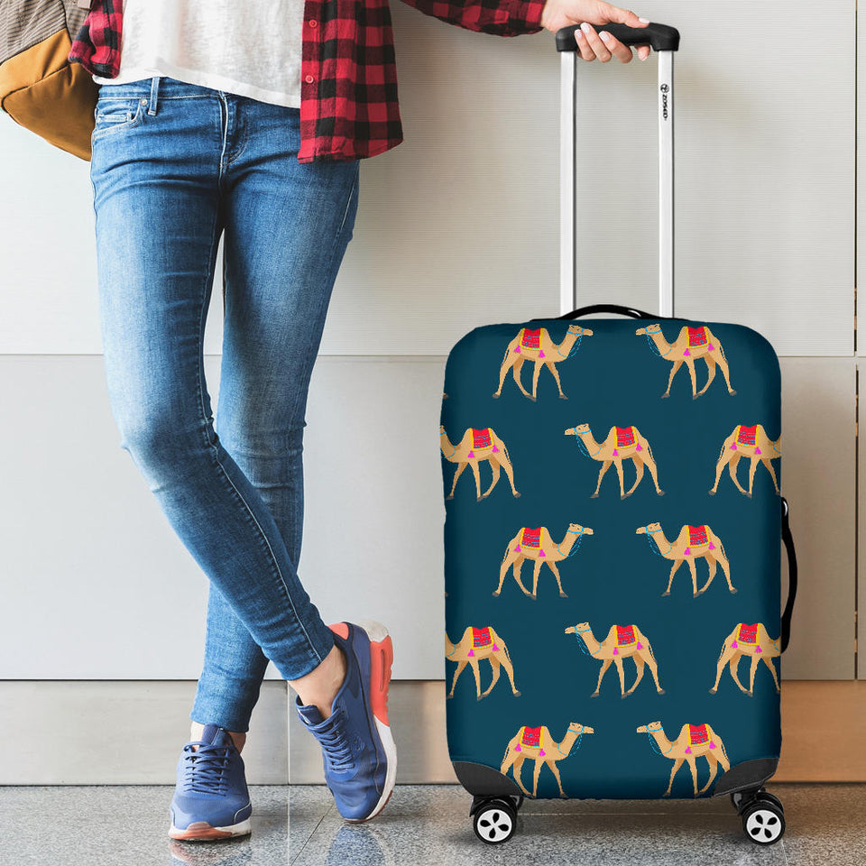 Camel Pattern Blue Blackground Luggage Covers