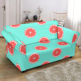 Grapefruit Green Background Loveseat Couch Slipcover