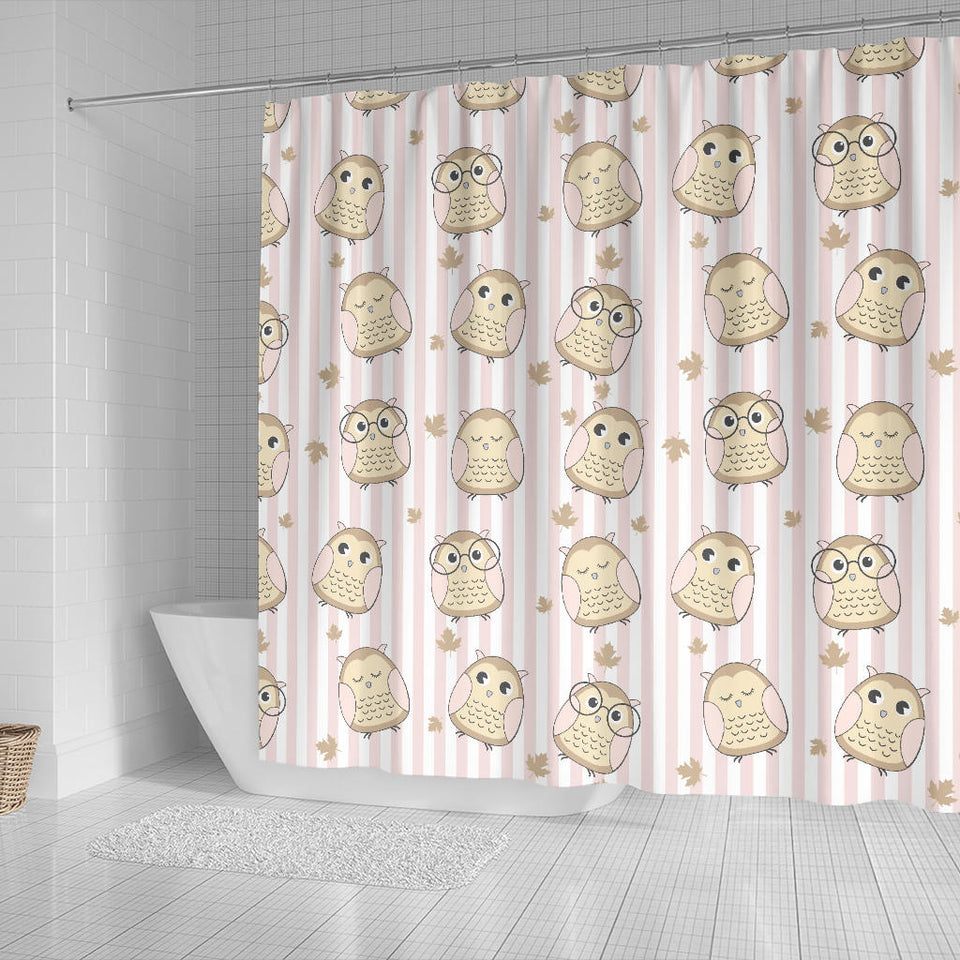 Cute Owl Leaf Shower Curtain Fulfilled In US