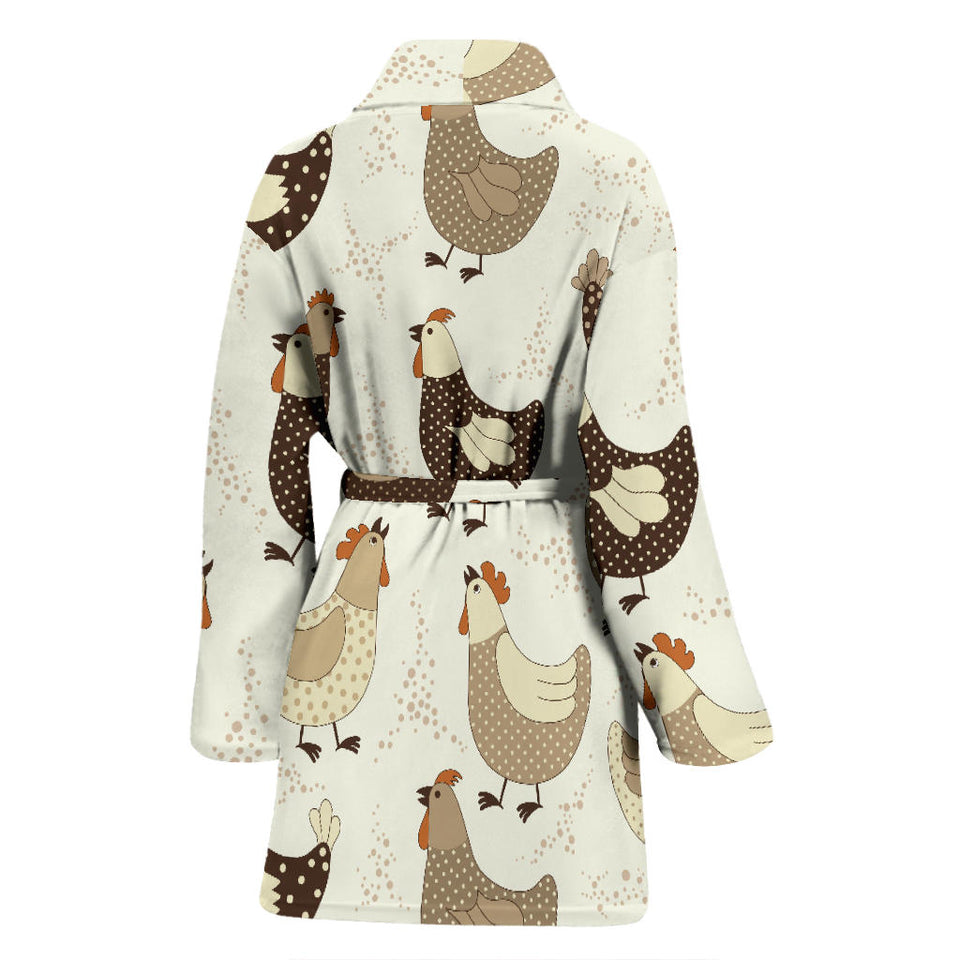 Cute Rooster Chicken Cock Women'S Bathrobe