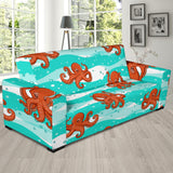 Octopuses Sea Wave Background Sofa Slipcover