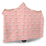 Cute Hamster Cheese Pattern Pink Background Hooded Blanket