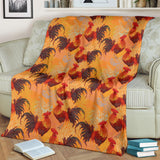 Red Rooster Chicken Cock Pattern Premium Blanket