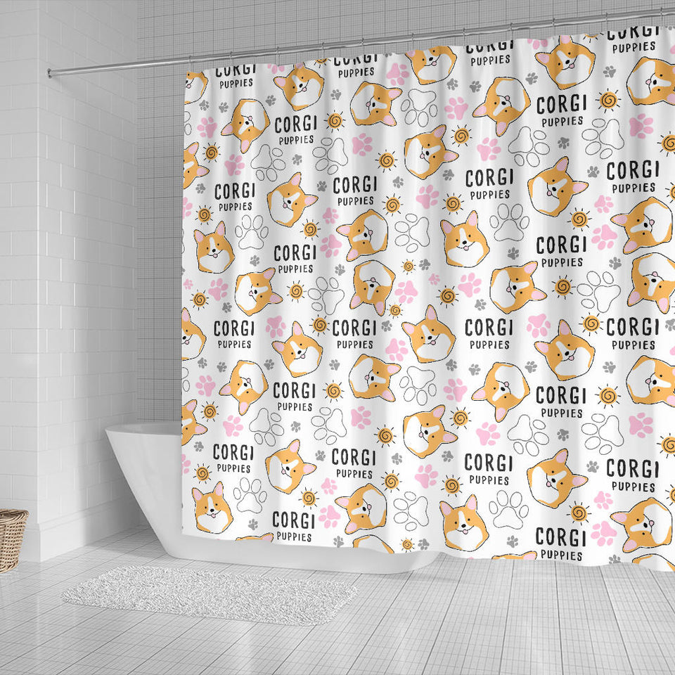 Corgi Dog Pattern Shower Curtain Fulfilled In US