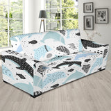 Cute Dolphins Childish Style Pattern Sofa Slipcover
