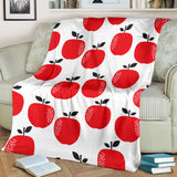 Red Apples White Background Premium Blanket