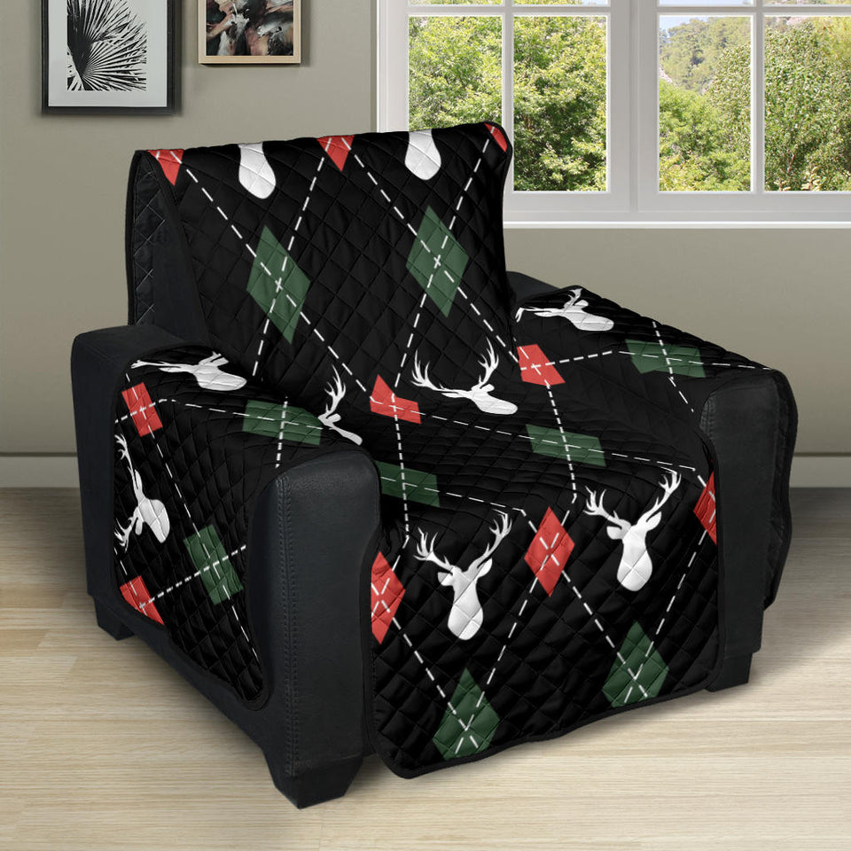 Deer Christmas new year pattern argyle Recliner Cover Protector
