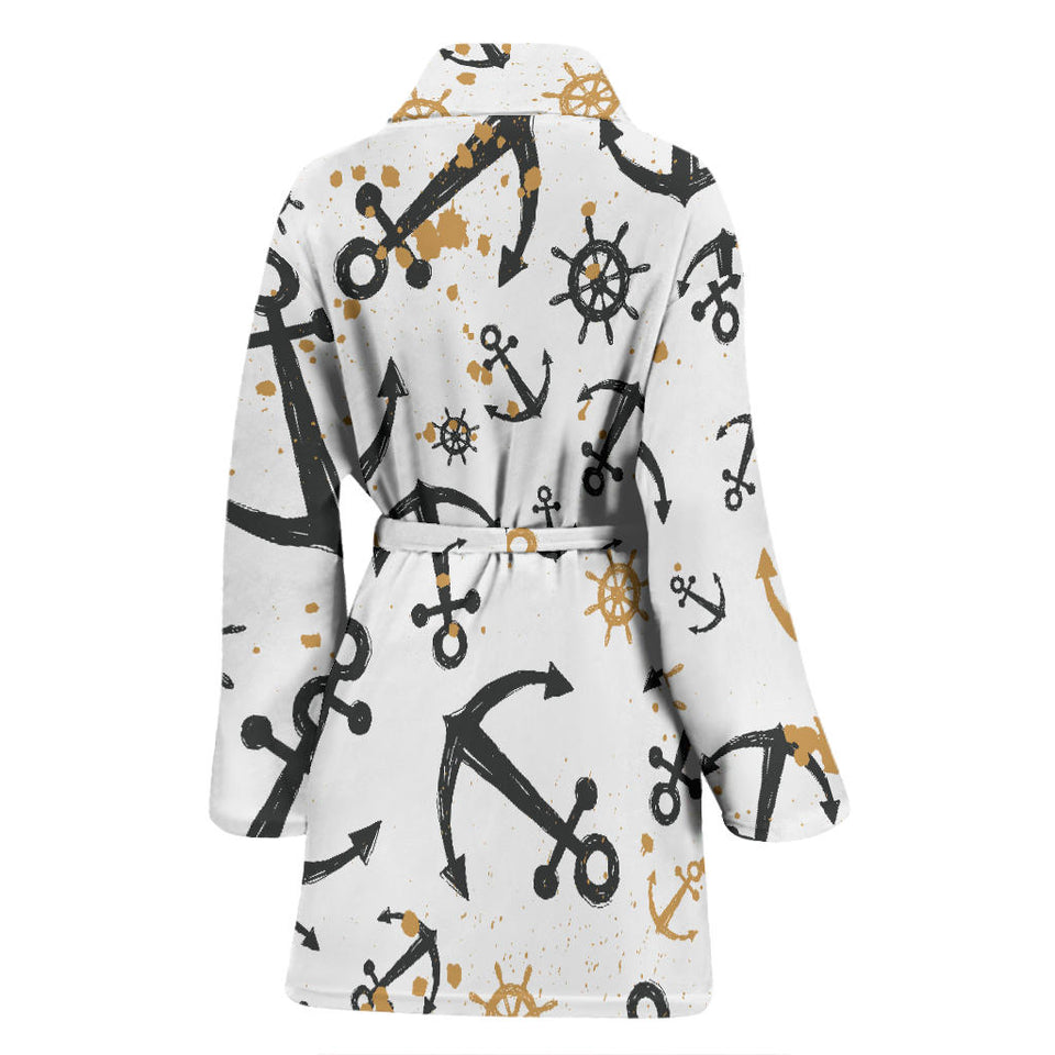 Anchors Rudders Pattern Women'S Bathrobe